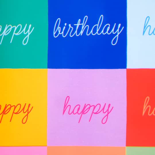 Multicolor Happy Birthday Check Gift Wrap by Celebrate It™